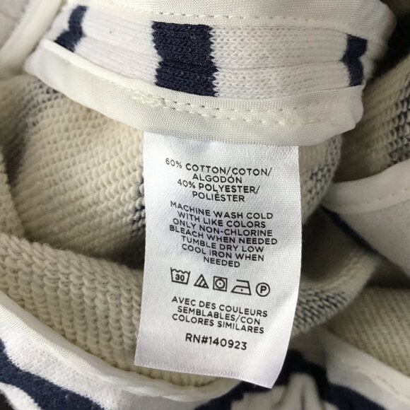 LOFT Draw String Long Sleeve Striped Jacket Top Sz M/L - Picture 10 of 11